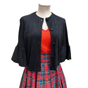 Vintage Black Cardigan with Bell Sleeves Medium